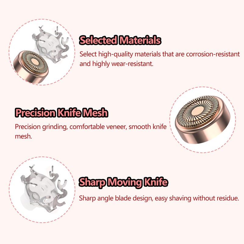Pinkind Generation 2 Replacement Heads for Flawless Facial Hair Remover, Replacement Blades for Finishing Touch Flawless Hair Removal, Women's Facial Hair Remover Replacment Heads Generation 2 (4 Packs) - Image 5